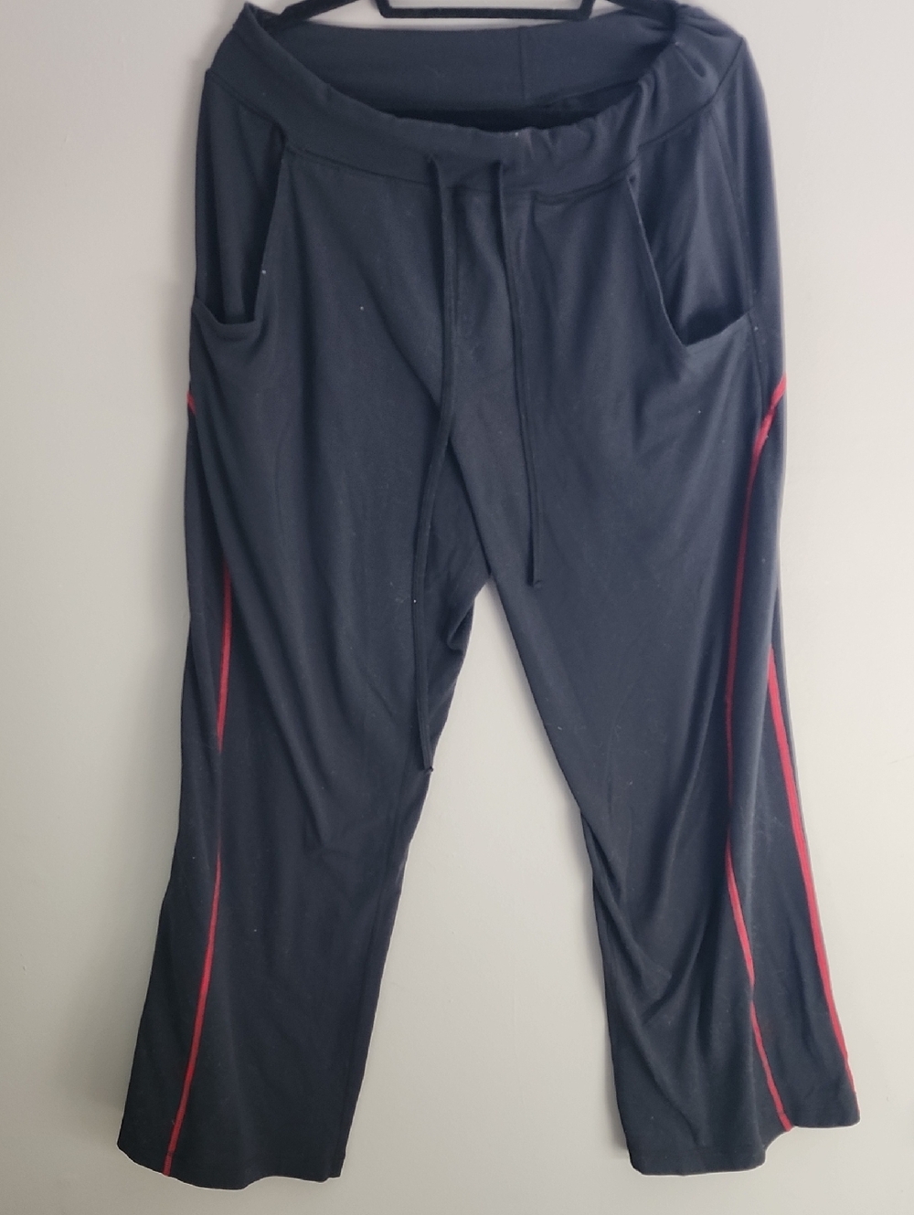 lululemon athletica Black Joggers with Red Side Piping